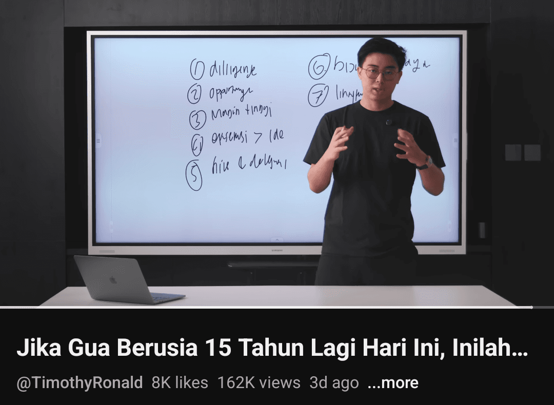 Konten YouTube Timothy Ronald
